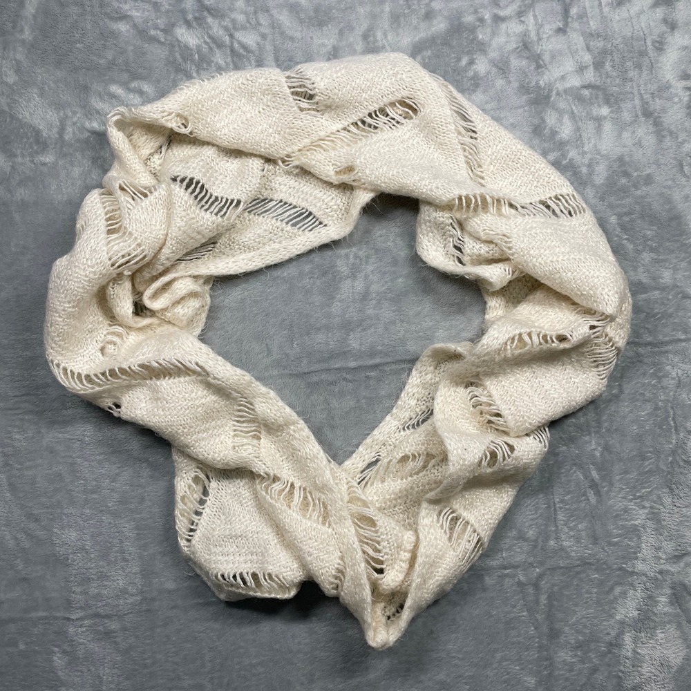Maurices Infinity Scarf Womens OS Cream White Open Knit Lattice